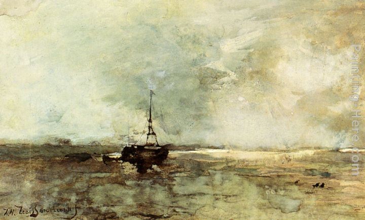 Jan Hendrik Weissenbruch A Bomschuit On The Beach